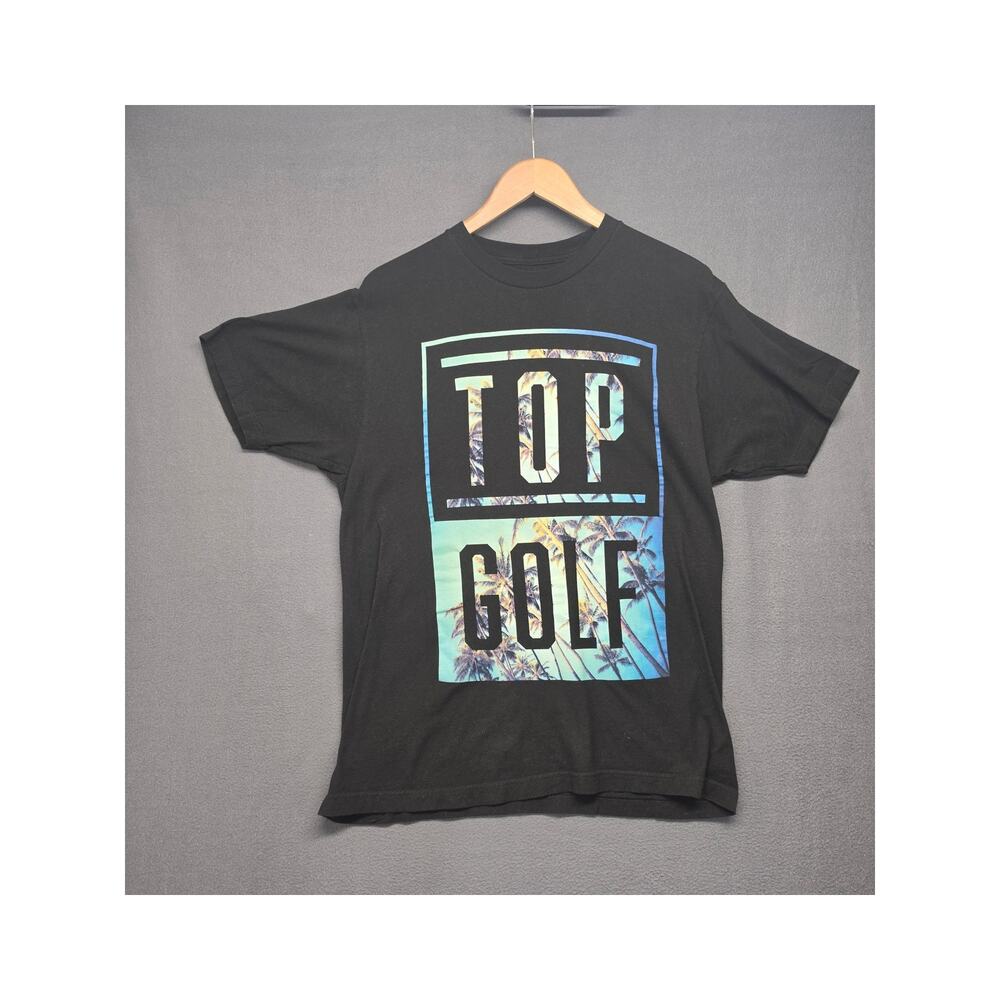 Top Golf T Shirt Mens Large Graphic Tropical Casual Palm Trees